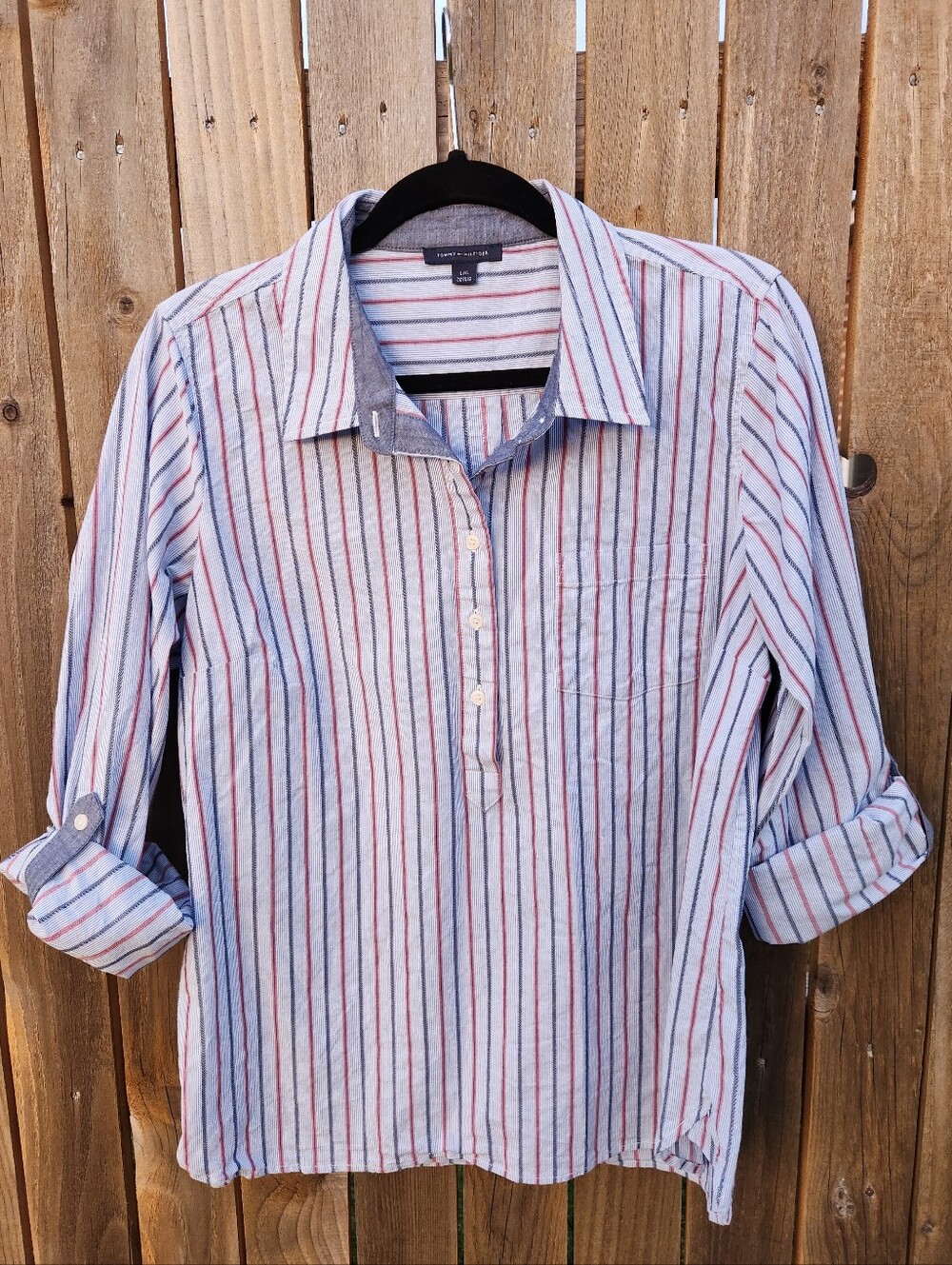 Tommy Hilfiger Women's Cotton Striped Utility Shirt